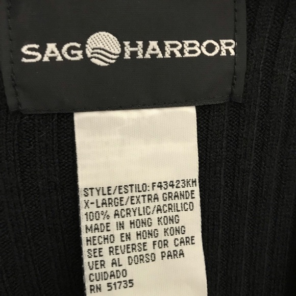 Sag Harbor Black Short Sleeve Basketweave Sweater Sz-XL - Picture 9 of 9
